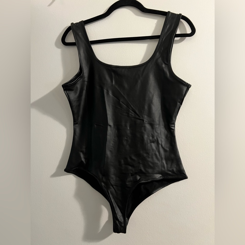 Faux Leather Bodysuit